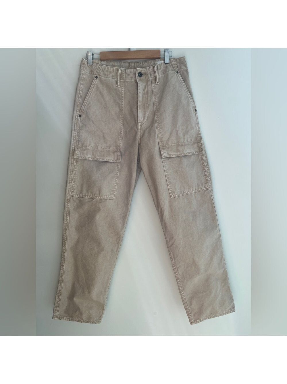 GAP Baggy Fit Stonewashed Bedrock Cotton Canvas Utility Pants Casual Urban